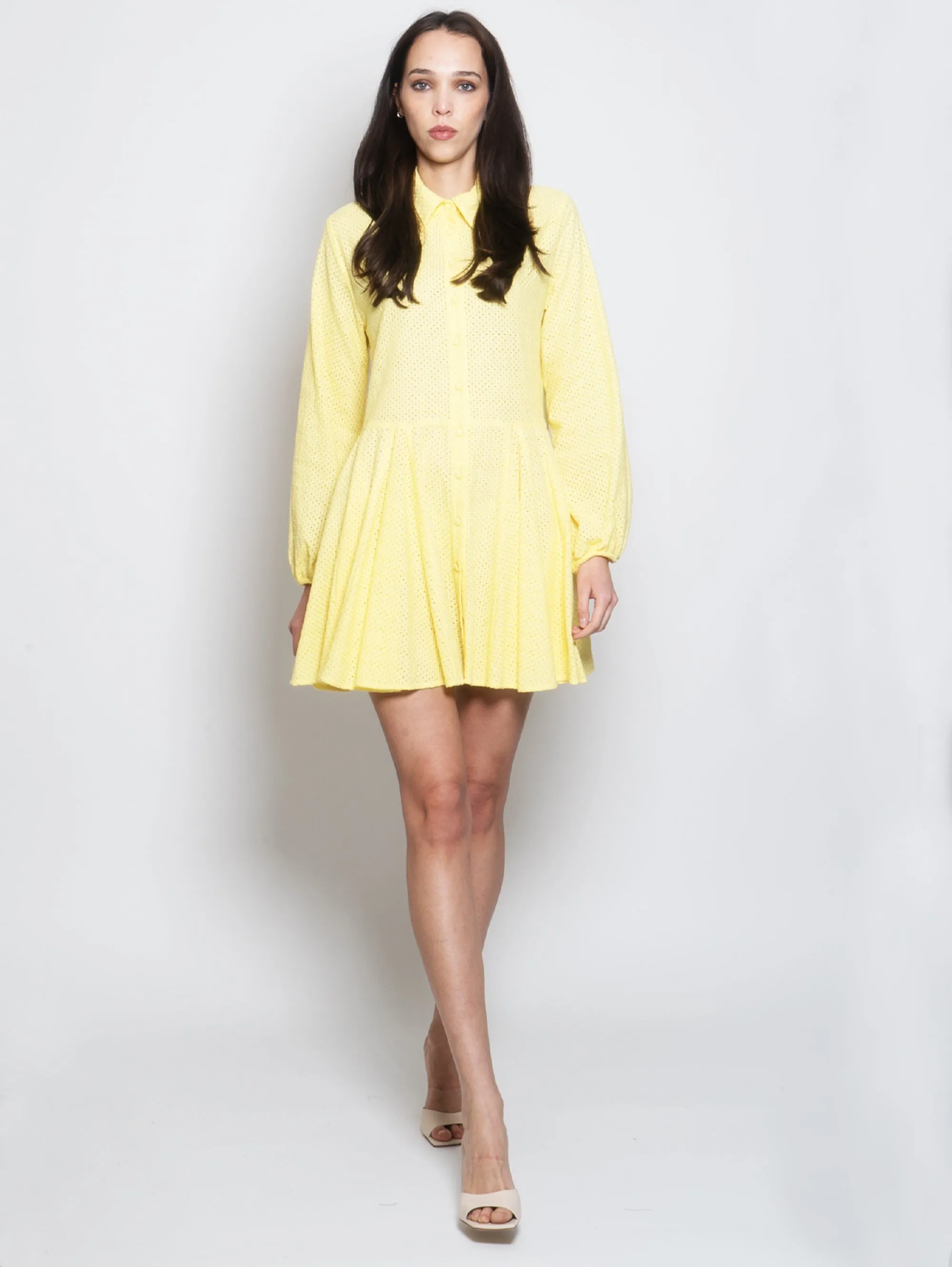 Short Chemisier Dress in Sangallo Mimosa