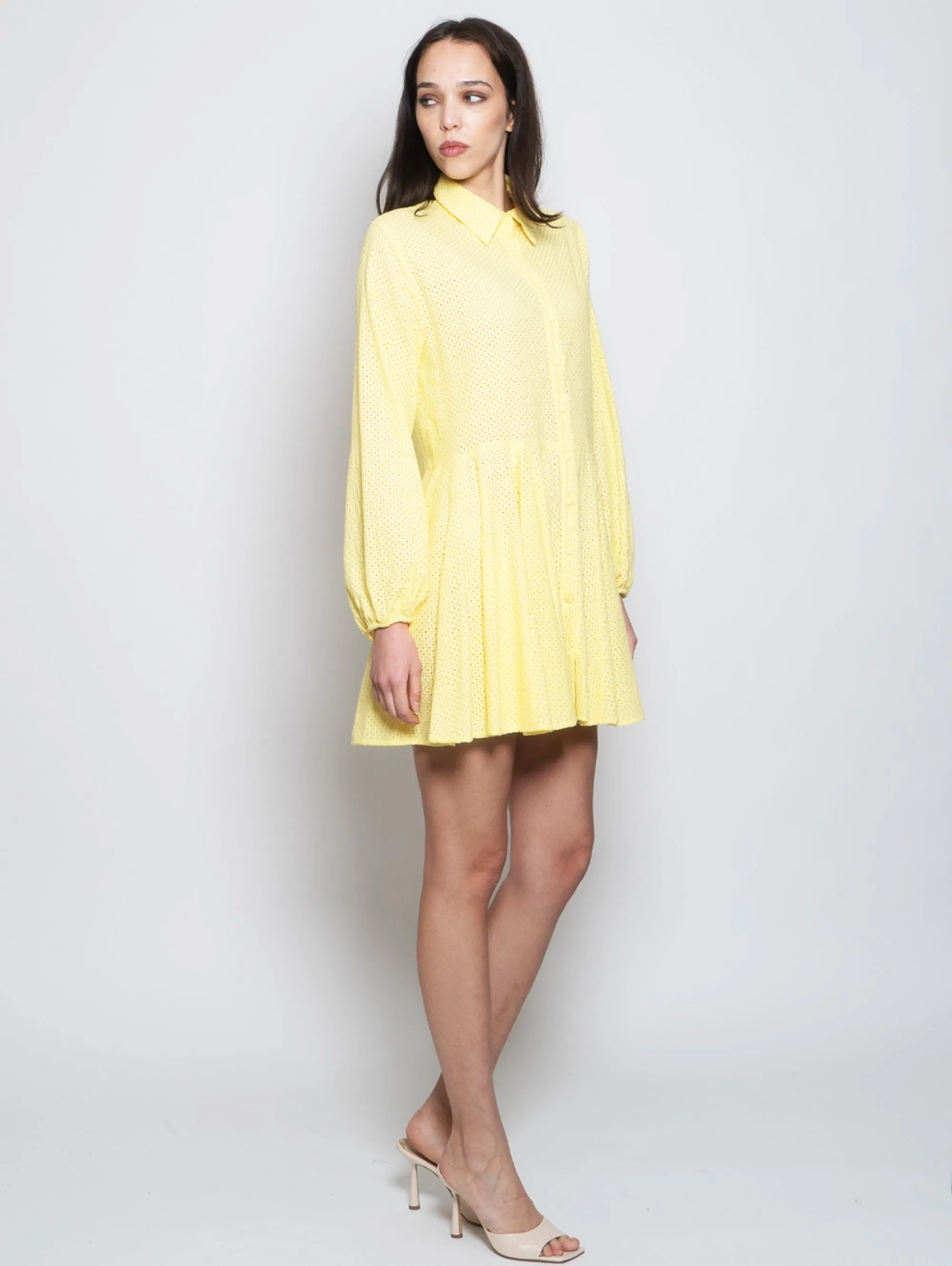 Short Chemisier Dress in Sangallo Mimosa