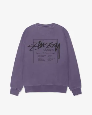 Stssy - Men's Modern Age Pig. Dyed Crew - (Grape)