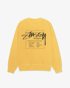 Stssy - Men's Modern Age Pig. Dyed Crew - (Yellow)