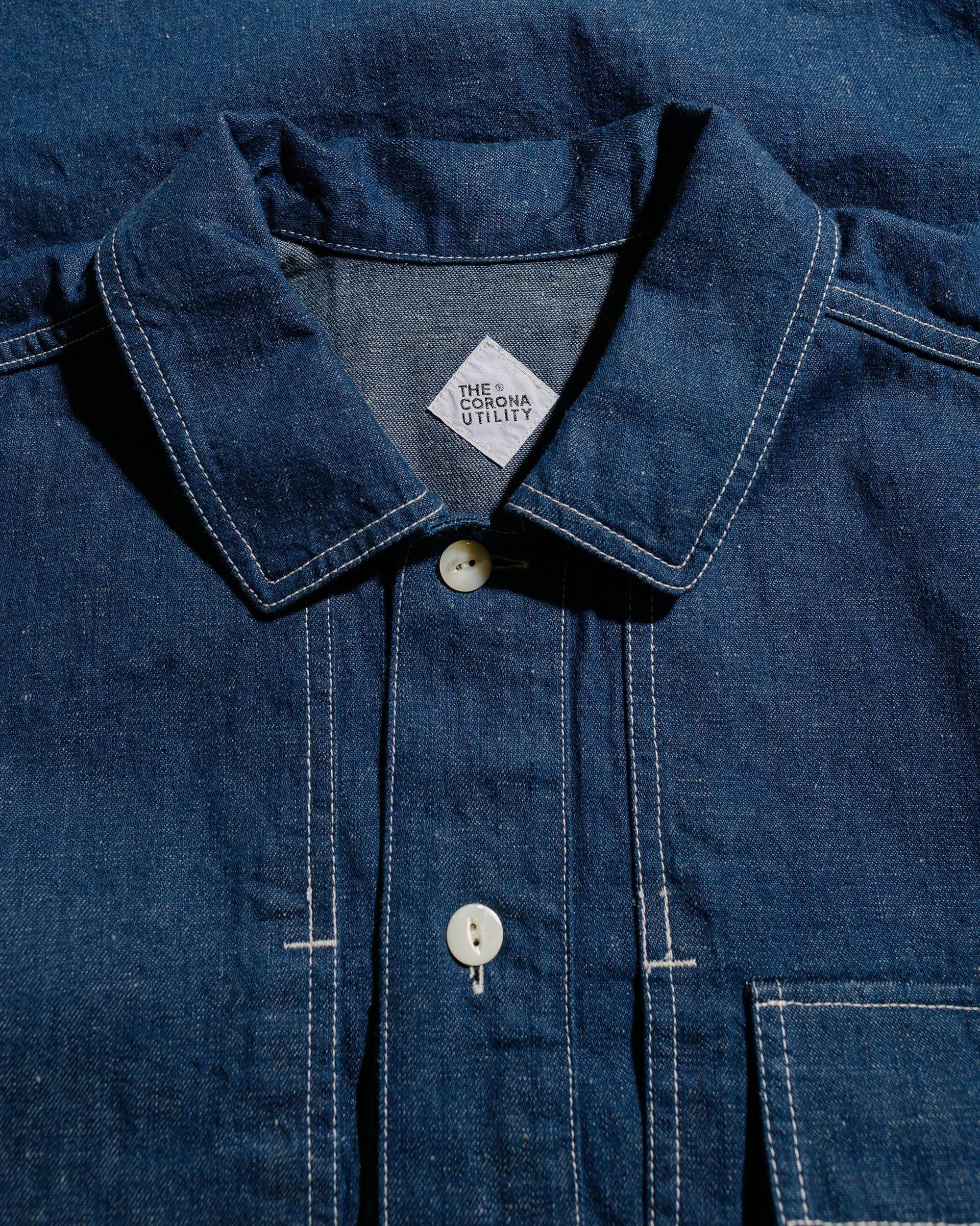 The Corona Utility CSJ004 Corona A.M Pullover Jacket 10oz Classics Denim Indigo