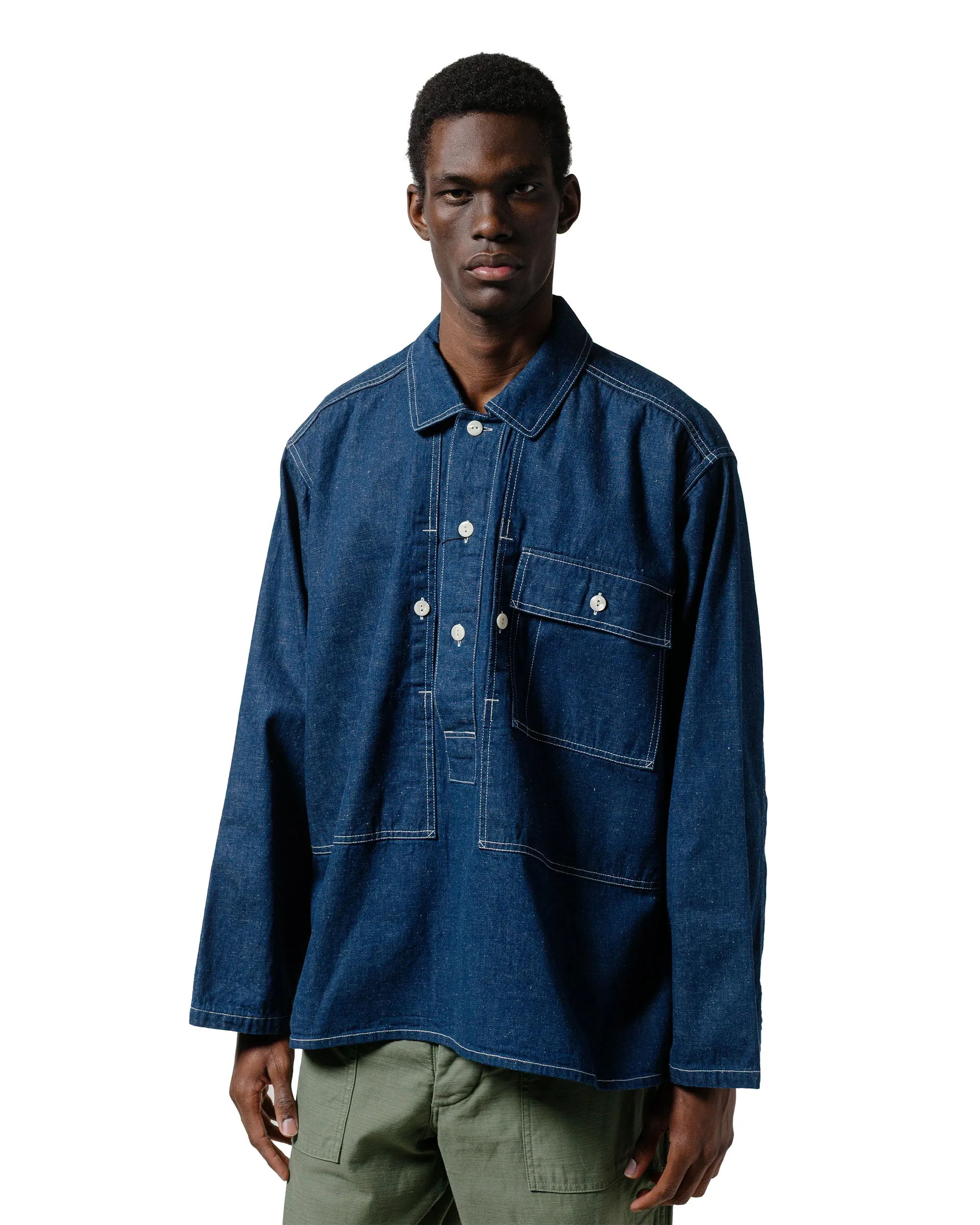The Corona Utility CSJ004 Corona A.M Pullover Jacket 10oz Classics Denim Indigo