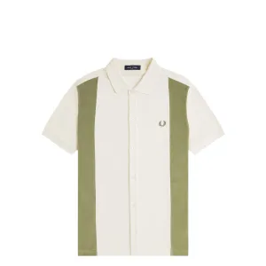 TOWELLING PANEL POLO SHIRT LIGHT ECRU