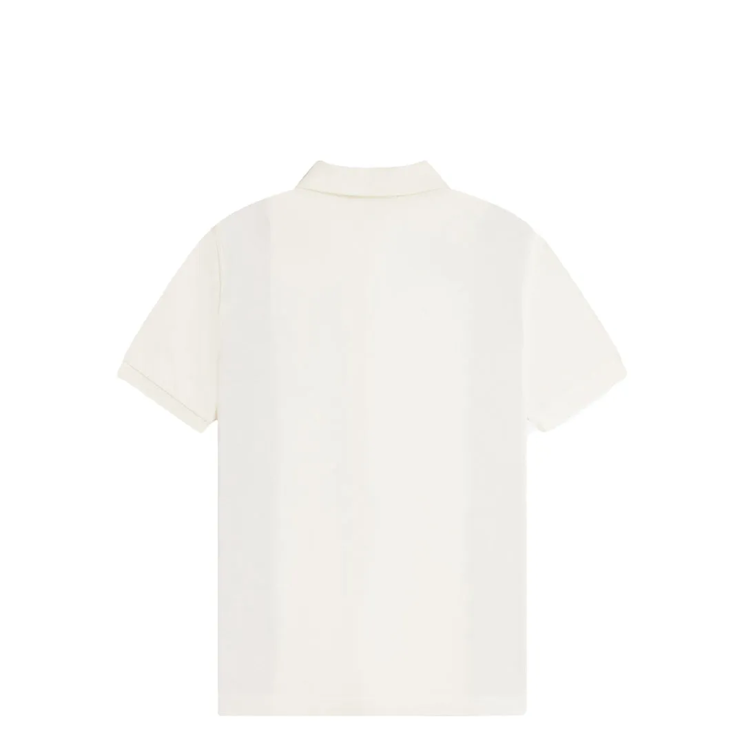 TOWELLING PANEL POLO SHIRT LIGHT ECRU