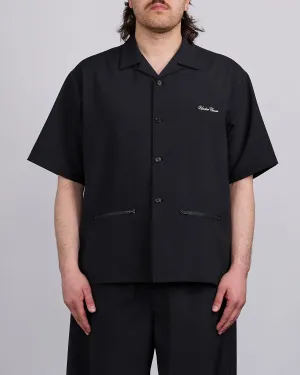 UNDERCOVER Script Logo Zip Pocket Camp Button Shirt Black