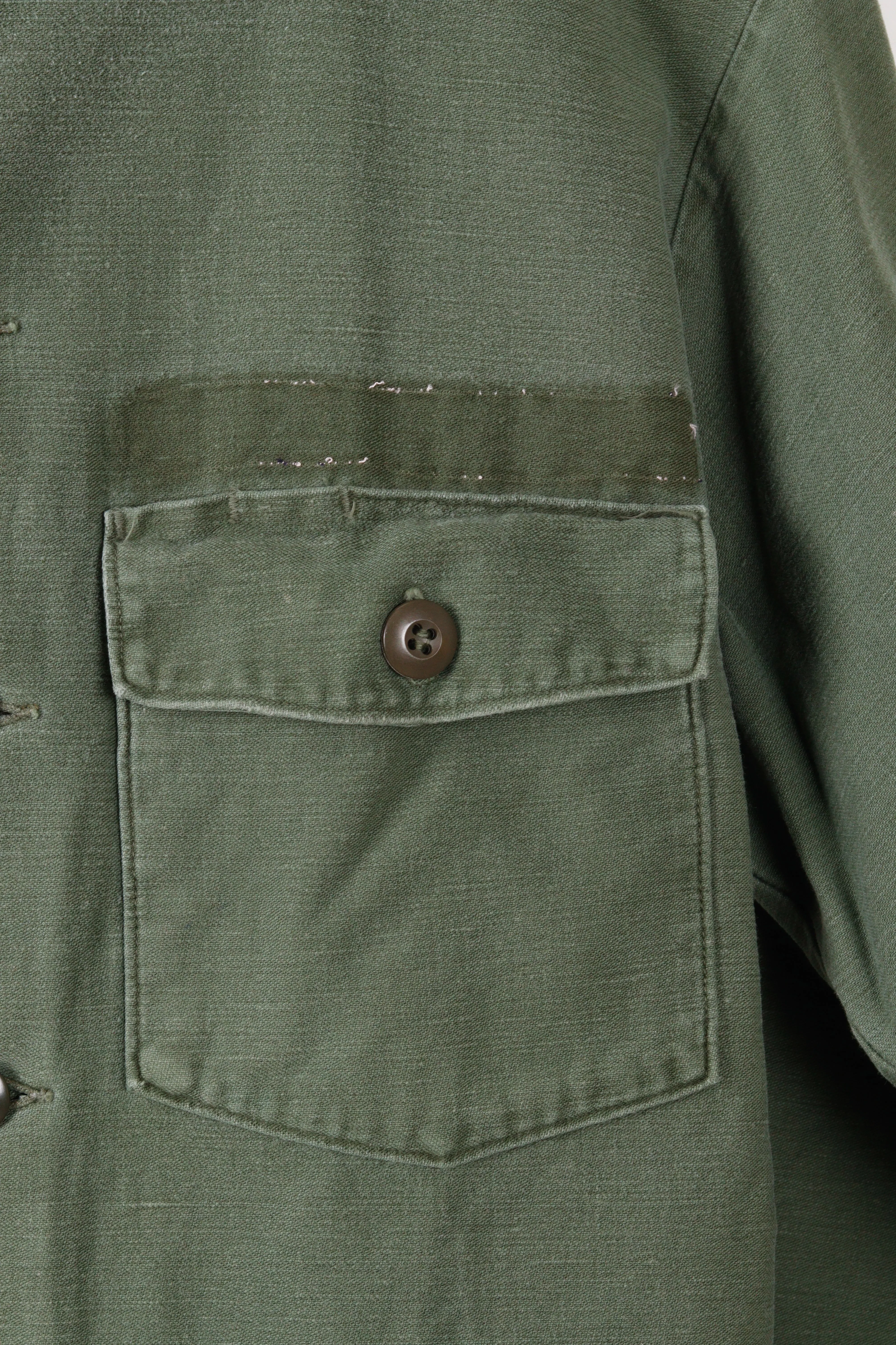 Vintage 60's U.S Military 'Custom Cut Off Collar' Utility Shirt