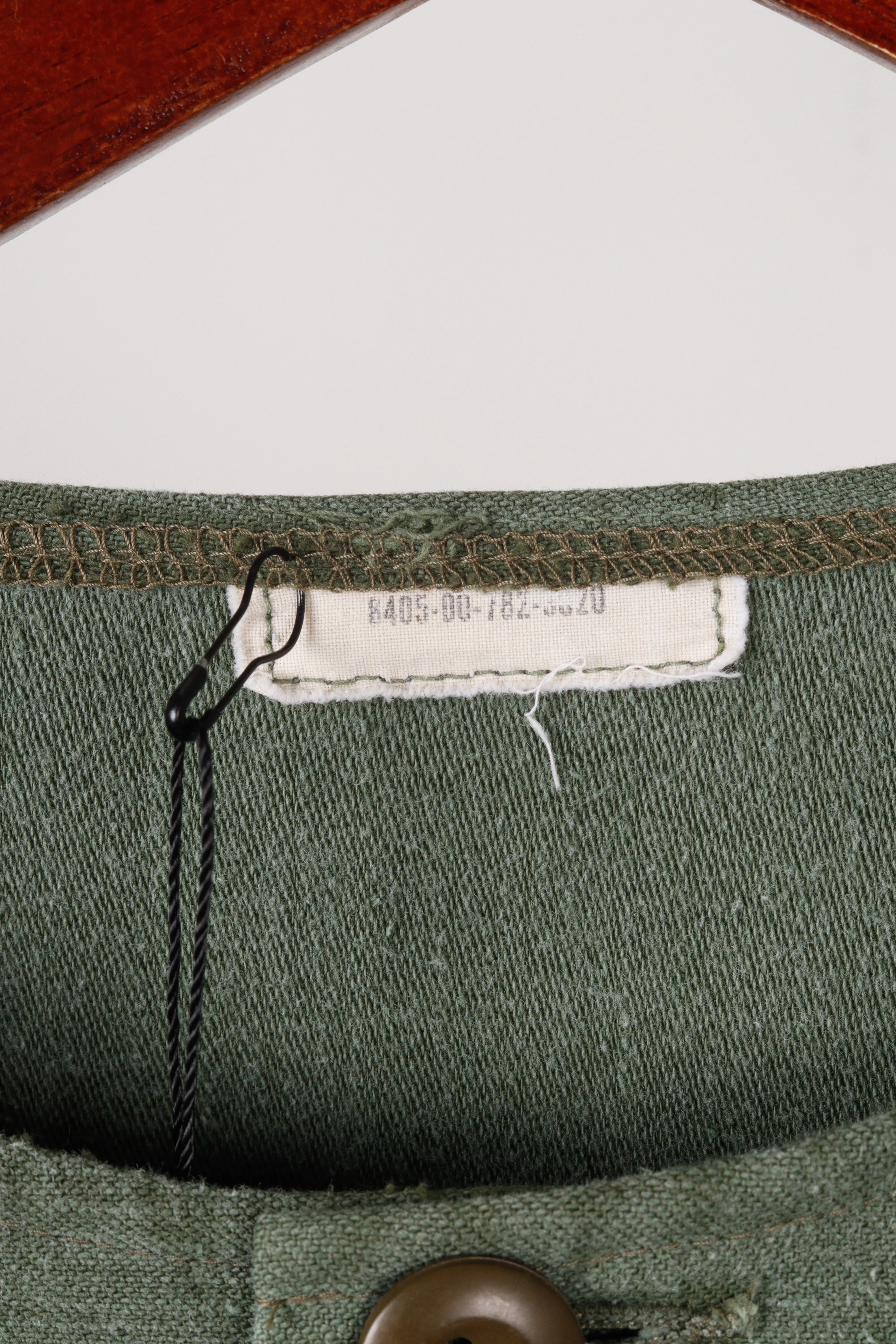 Vintage 60's U.S Military 'Custom Cut Off Collar' Utility Shirt