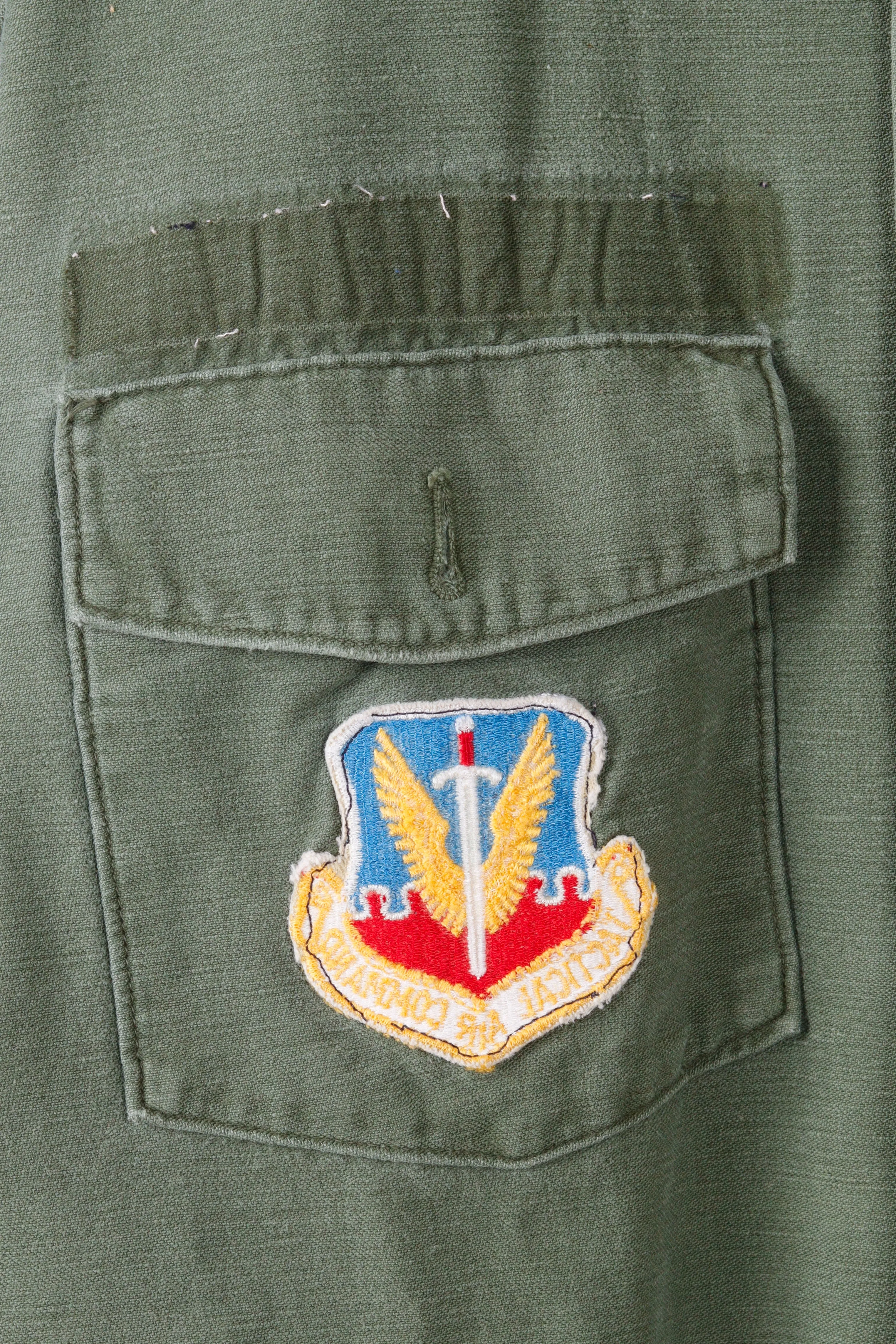 Vintage 60's U.S Military 'Custom Cut Off Collar' Utility Shirt