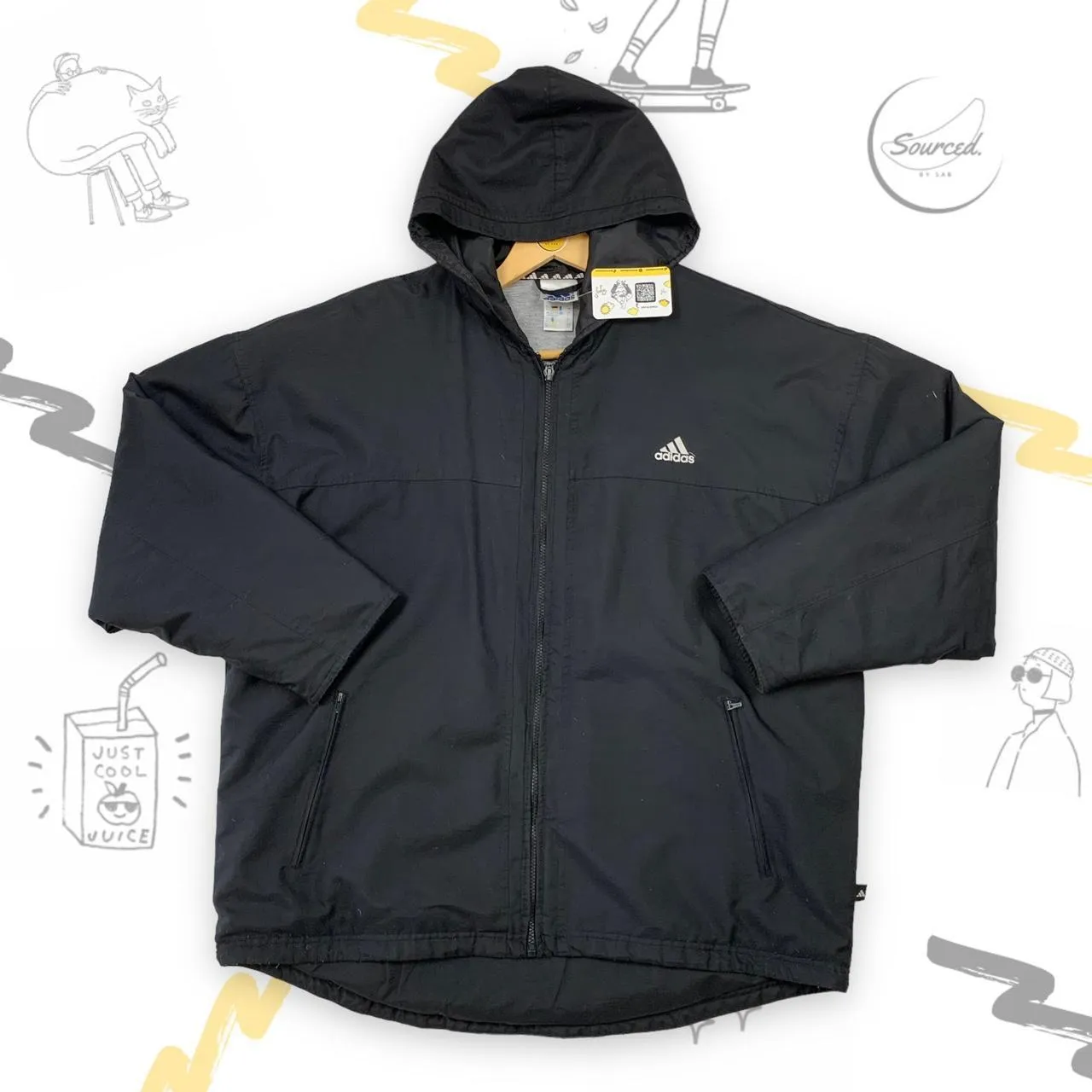 Vintage Adidas Embroidered Jacket W/ Logo On Back (M)