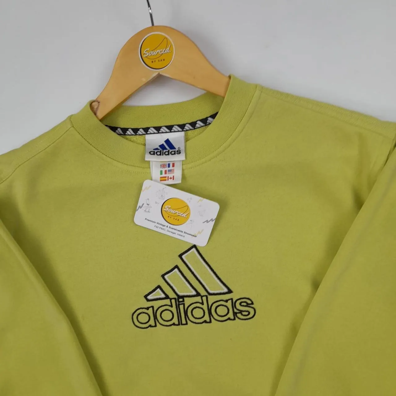 Vintage Adidas Embroidered Large Centre Logo Crewneck (XS)