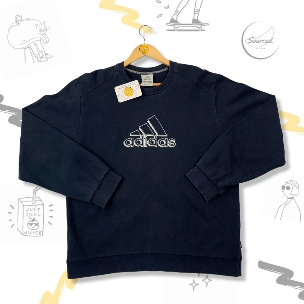 Vintage Adidas Embroidered Small Centre Logo Crewneck  (L)