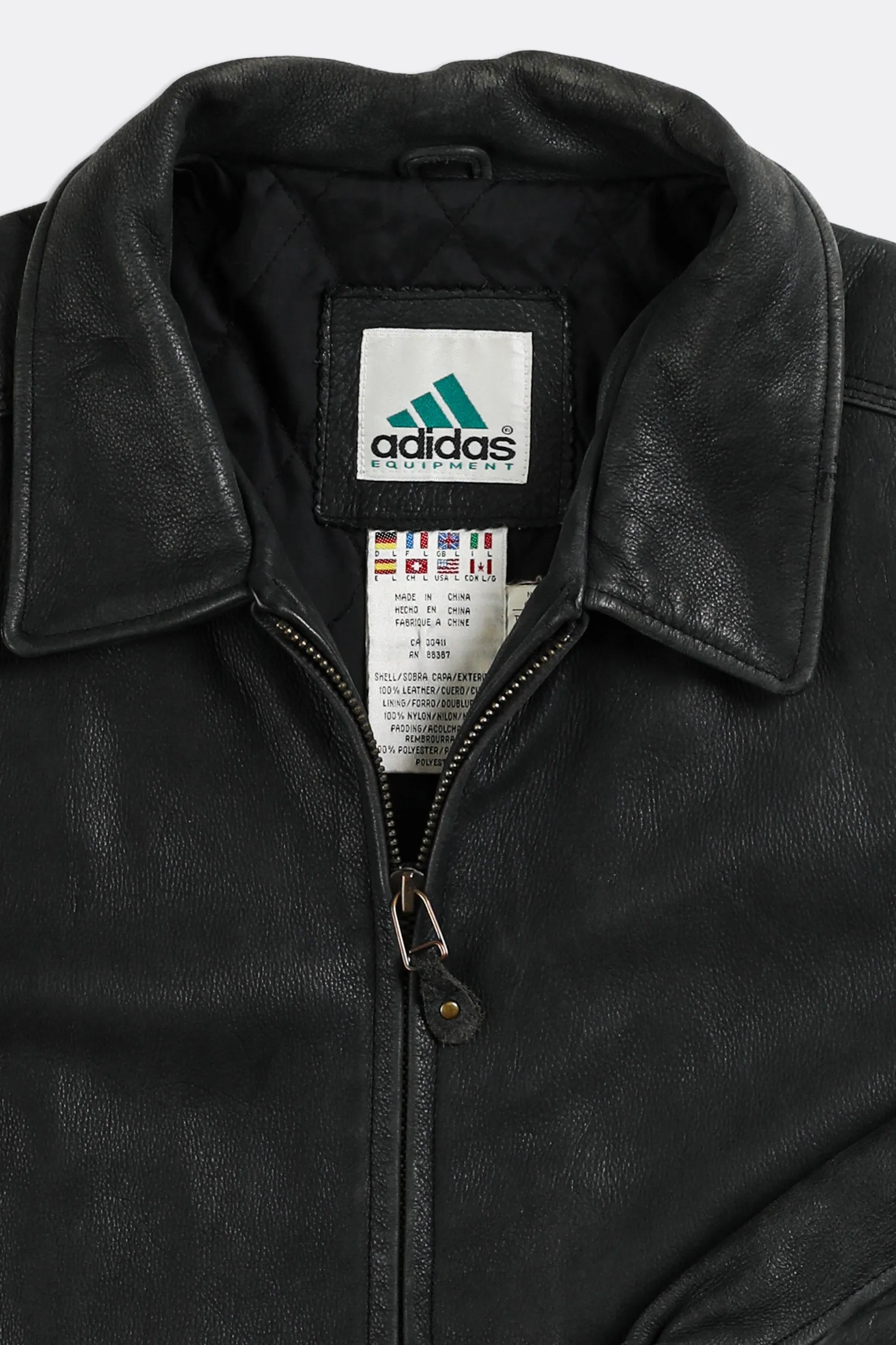 Vintage Adidas Leather Jacket - L