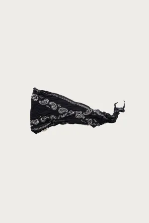 WASHER Crinkle Silk Neckerchief (PECOS Paisley) - Black