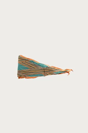 WASHER Crinkle Silk Neckerchief (PECOS Stripe) - Turquoise