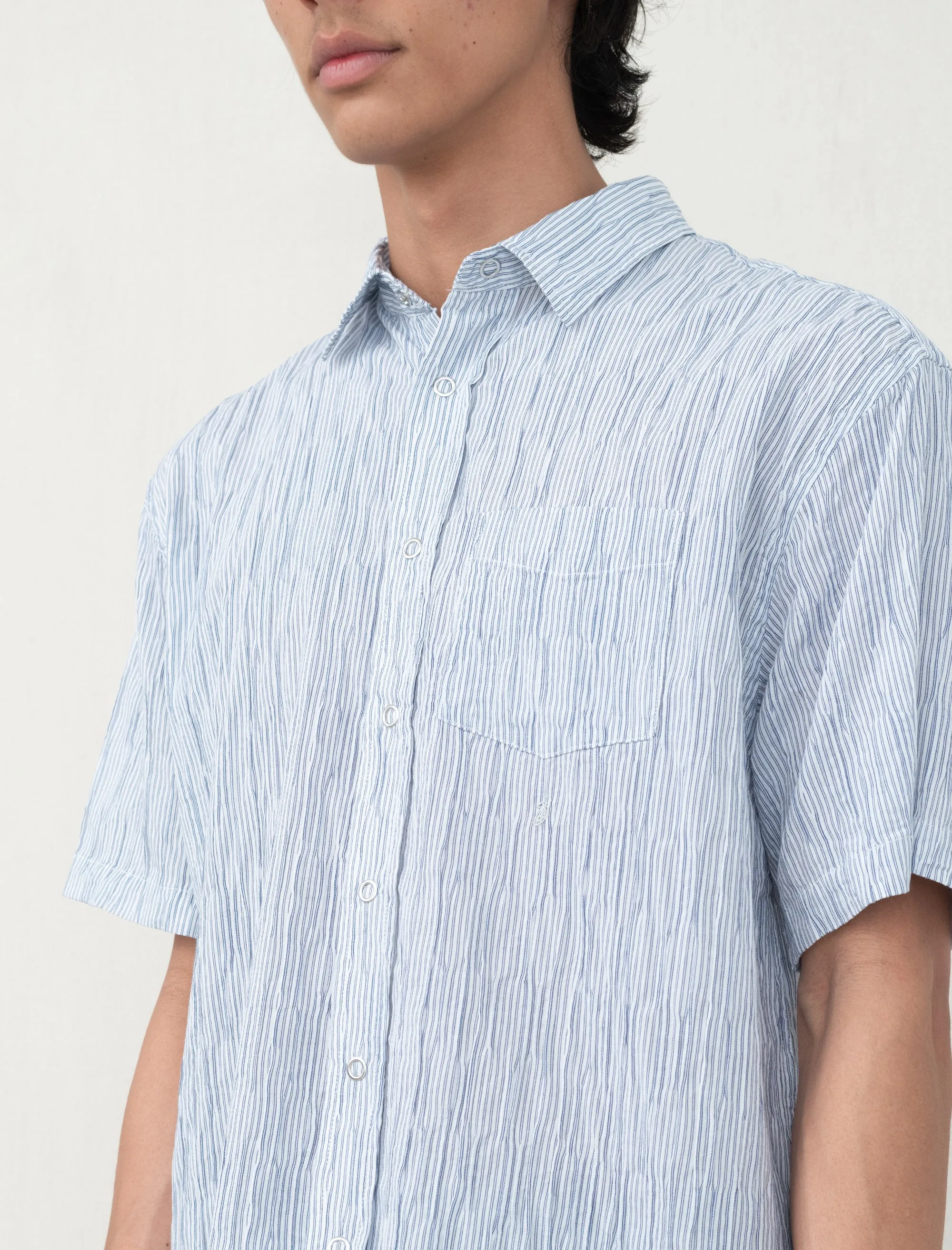 Wavy Striped Shirt (Blue)