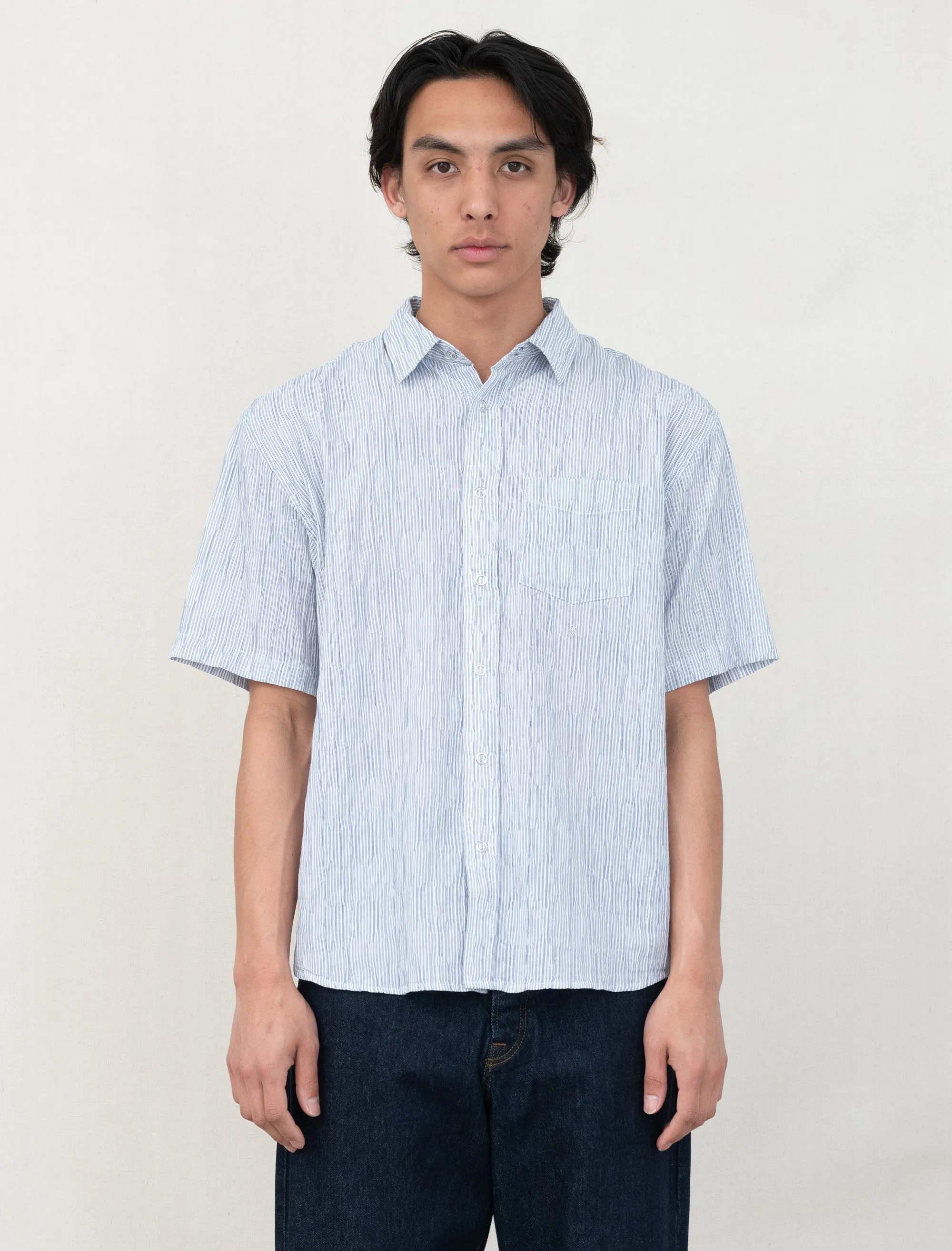 Wavy Striped Shirt (Blue)
