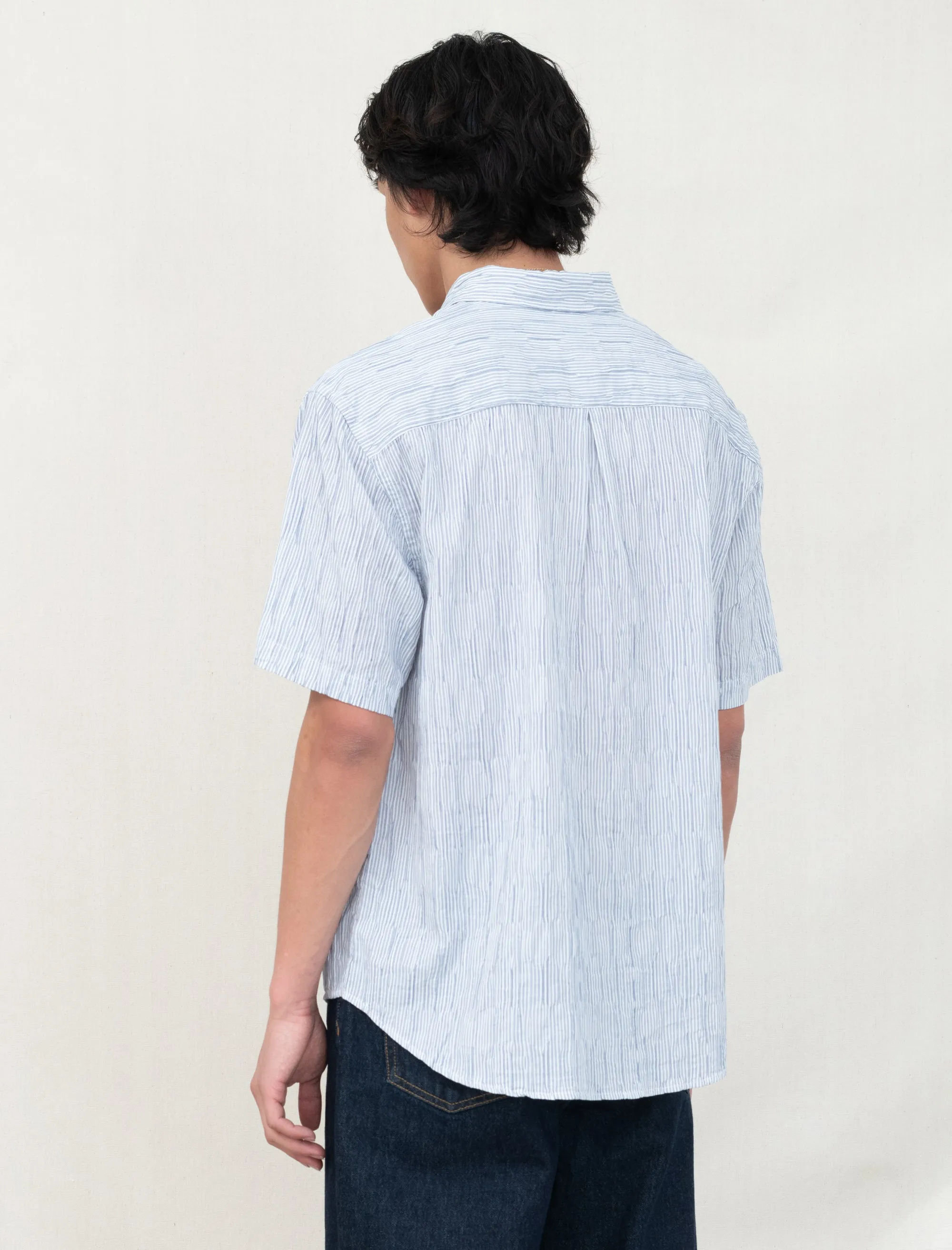 Wavy Striped Shirt (Blue)
